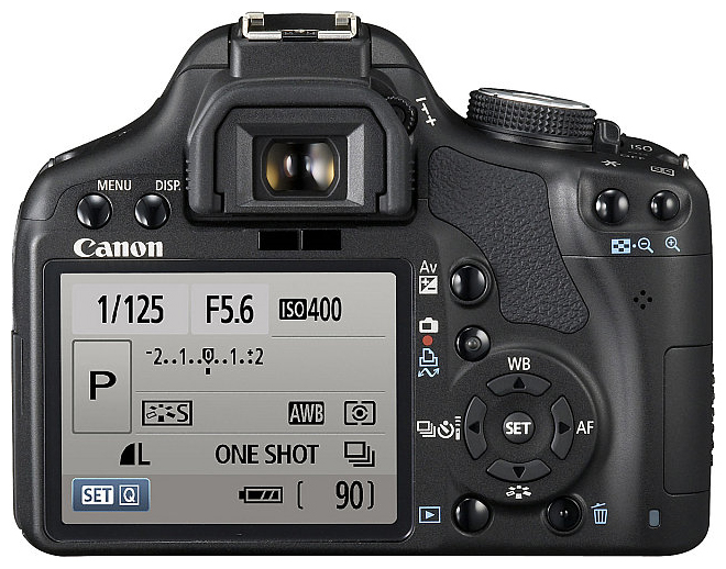 Canon 500D, вид сзади