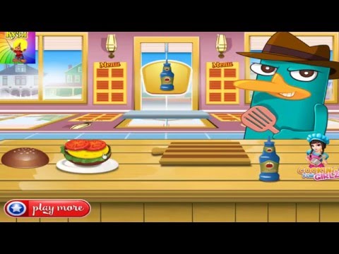 Perry Утконос готовит гамбургер Мультик игра для детей